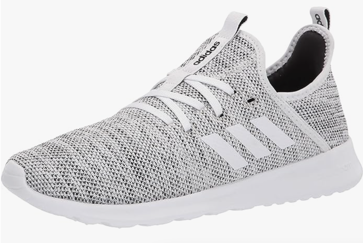 grey athletic shoe on white background