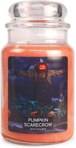 pumpkin scarecrow candle