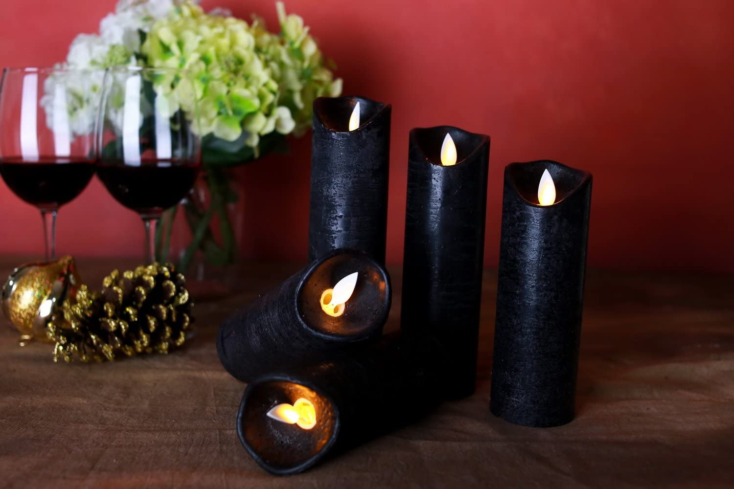 black flameless Halloween candles
