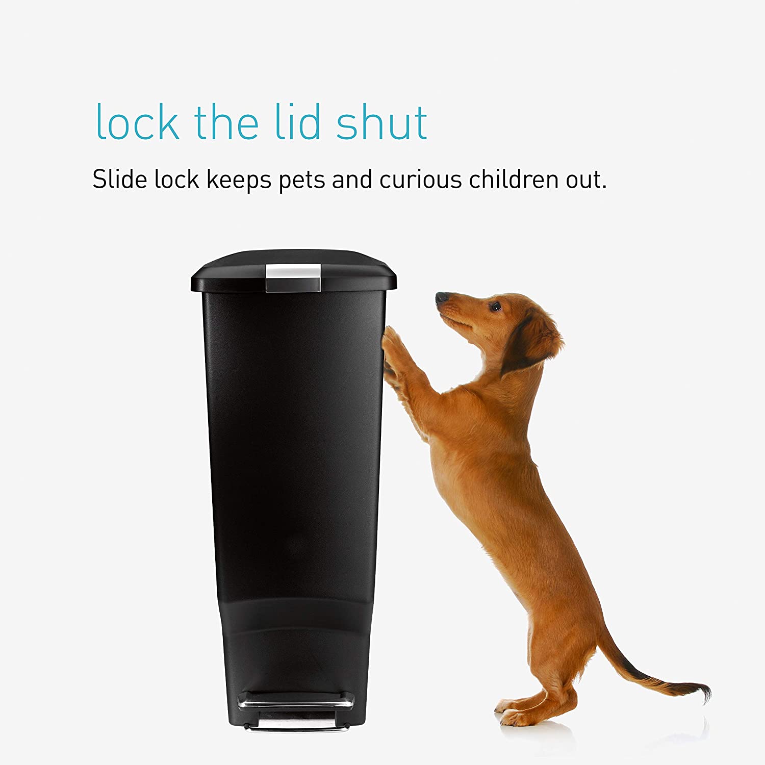 lid-locking trash can