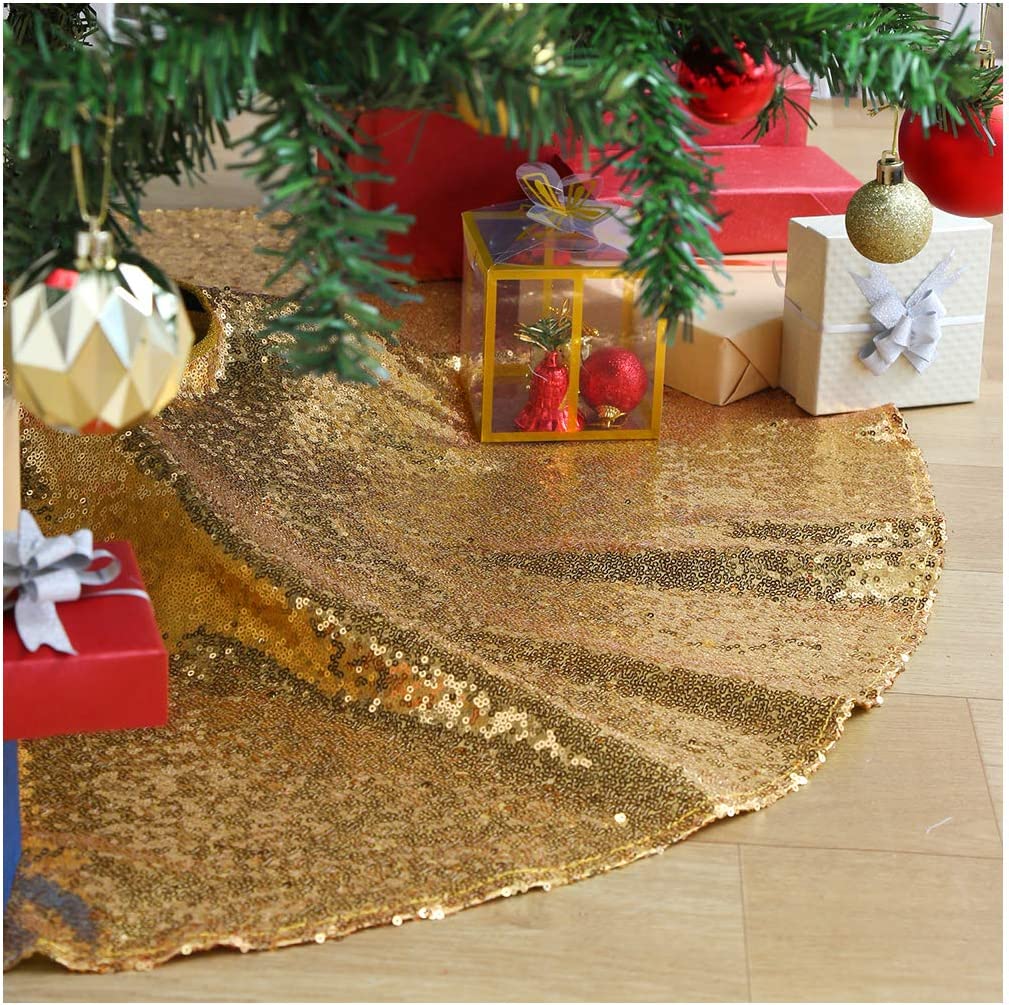 gold sequin tree skirt