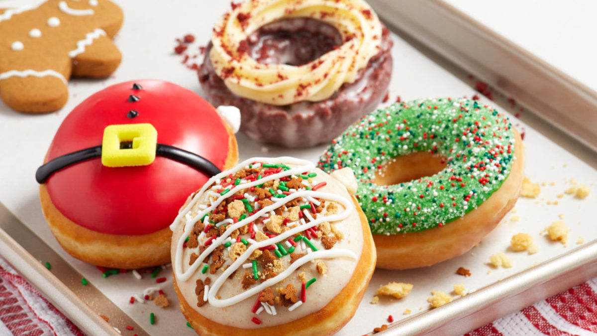 Krispy Kreme's 2022 holiday collection is inspired by Santa's bake shop.