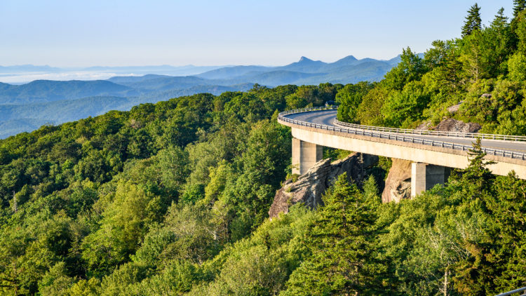 Linn Cove Viaduct on Blue Ridge Parkway During Daytime