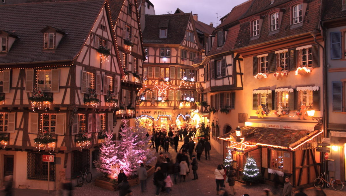 A Christmas market in France's Alsace region.