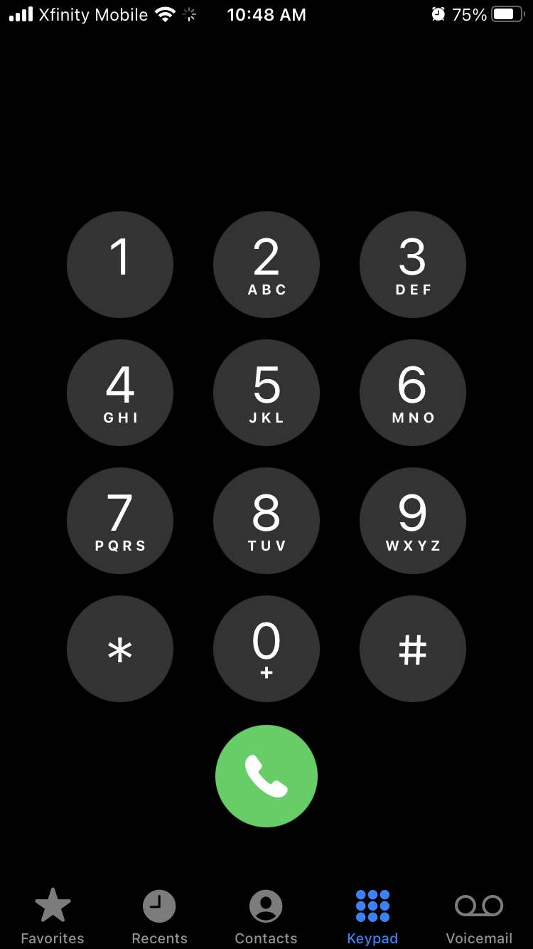 iPhone call screen