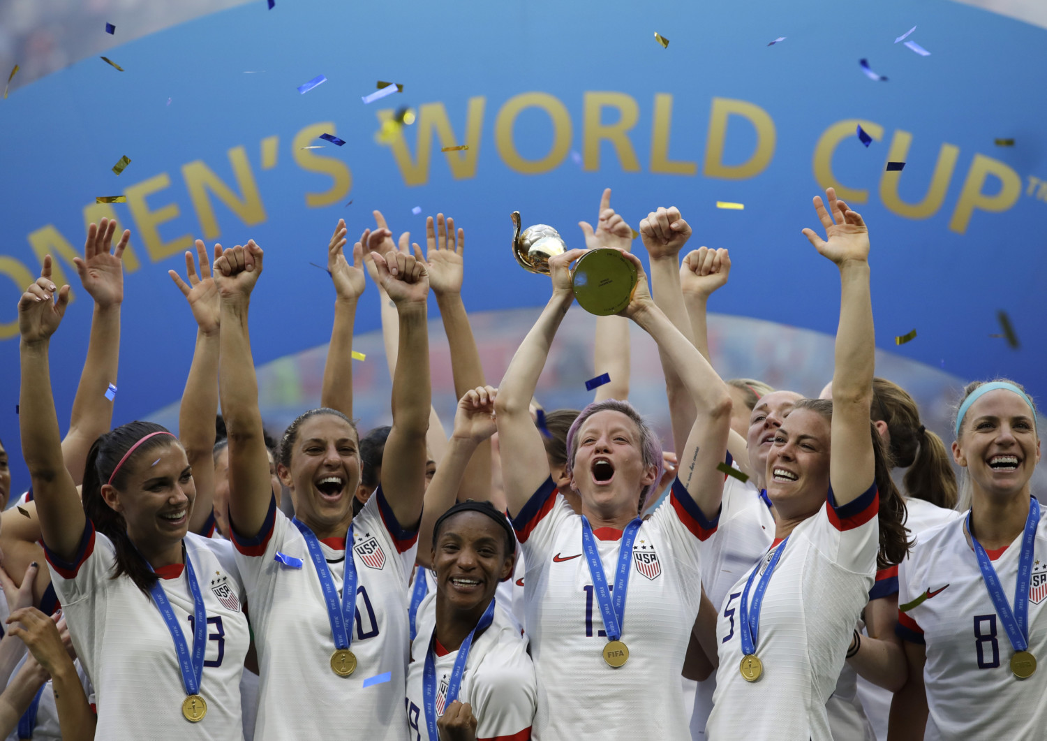 Team USA hoists 2019 Women's World Cup trophy