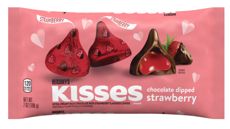 Hershey's Kisses chocolate-dipped strawberry.