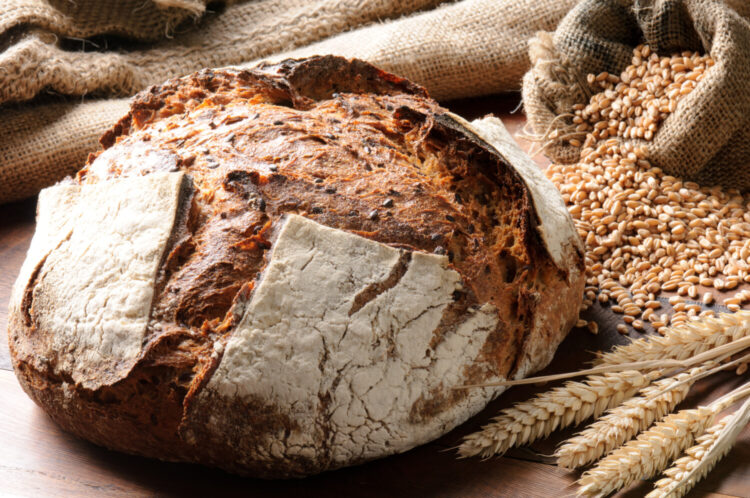Freshly baked whole-grain bread