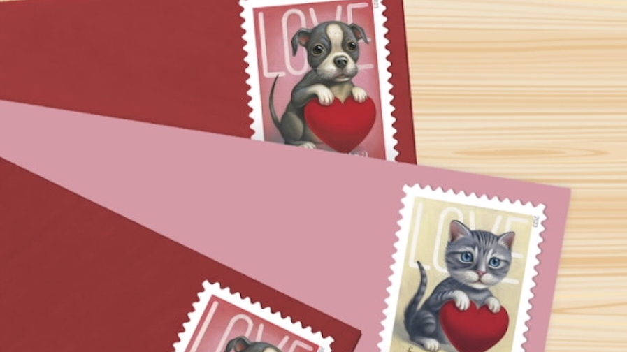 New USPS puppy and kitten Love stamps