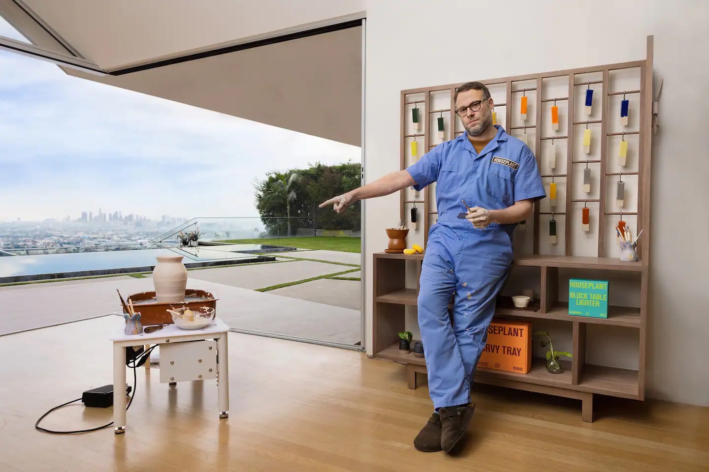 Seth Rogen in his Airbnb
