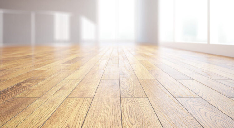 light wooden floor in bright room