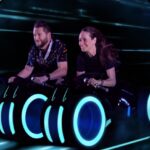 Riders launch on TRON ride at Disney World