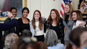 Members of national women's soccer team at White House