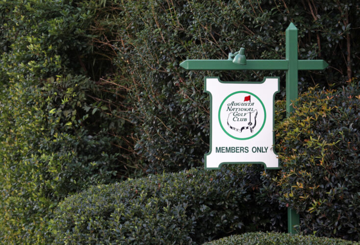 Members only sign at Augusta National Golf Club