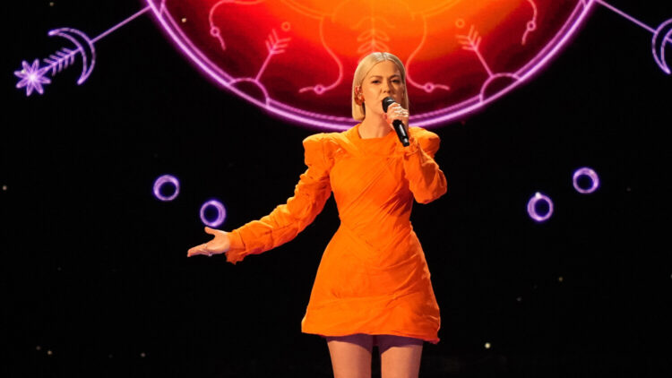 Monika Linkyte of Lithuania performs in Eurovision