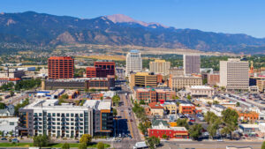 Aerial view of Colorado Springs