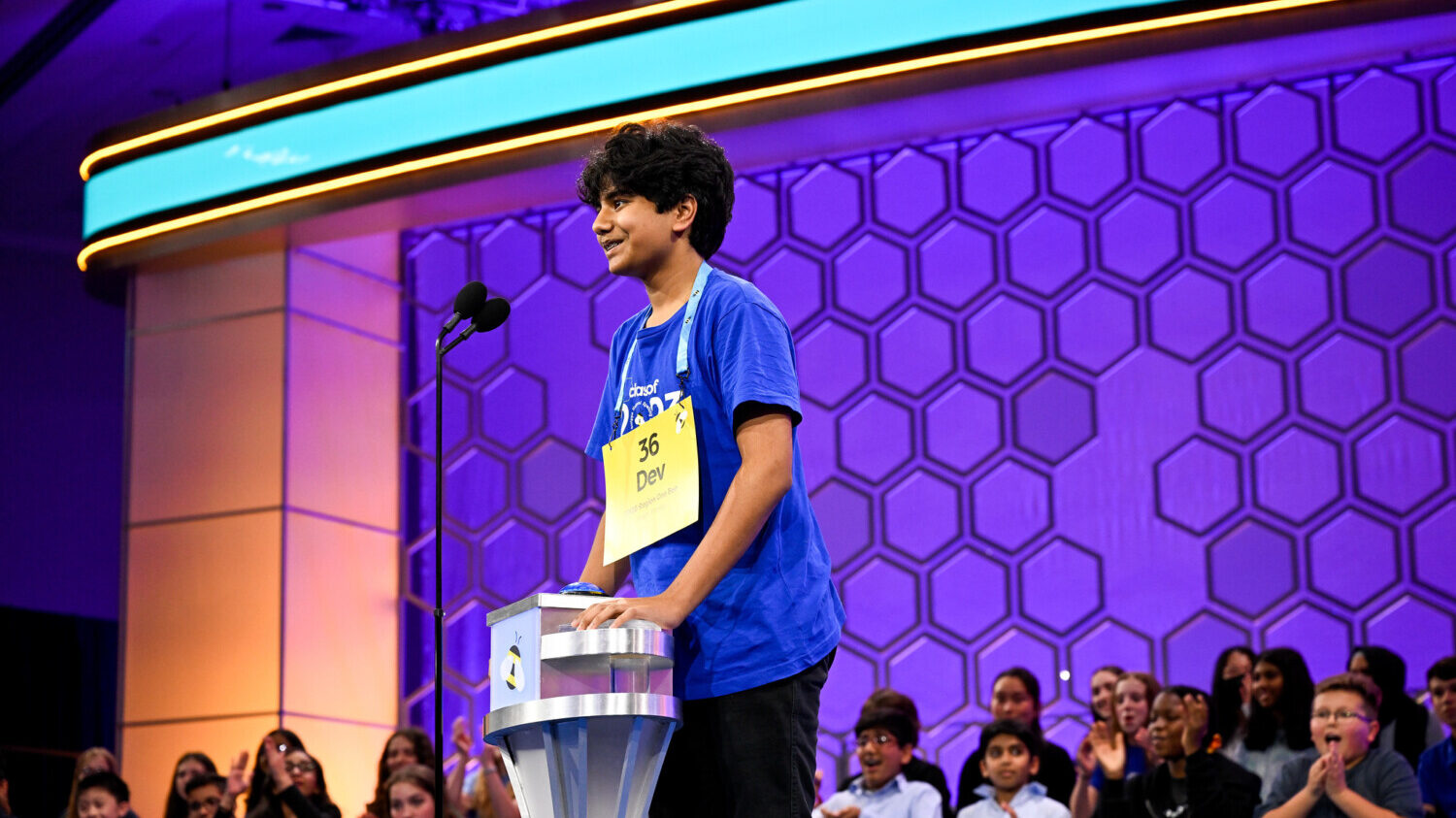 Dev Shah competes at Scripps National Spelling Bee