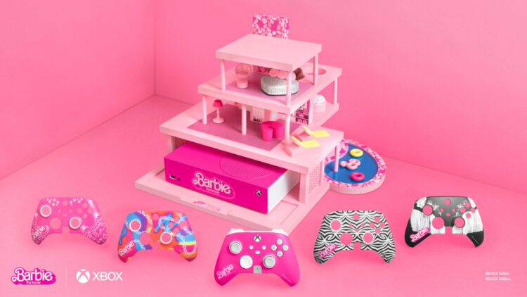 Xbox Barbie custom console on pink background