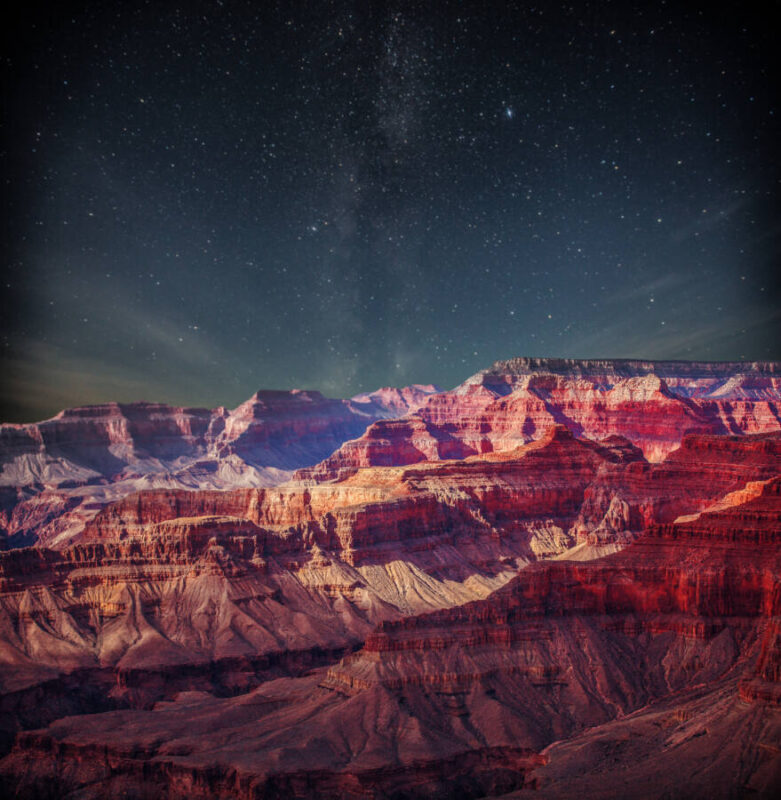 night sky over Grand Canyon
