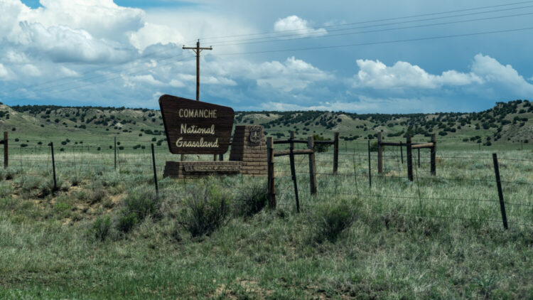 Sign for Colorado's Comanche National Grasslands