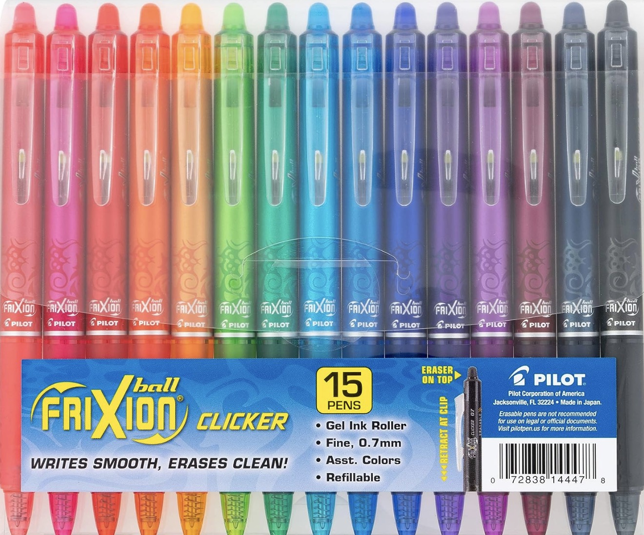 Frixion pens in a rainbow of colors