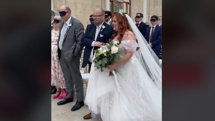 Lucy Edwards walks down aisle at her wedding