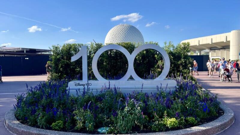 Disney100 sign at Disney World's Epcot