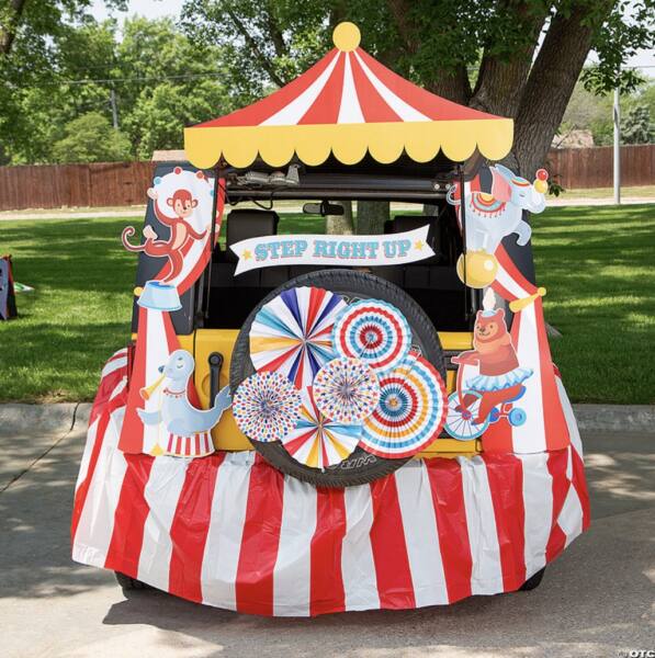 Big tent circus trunk or treat decoration