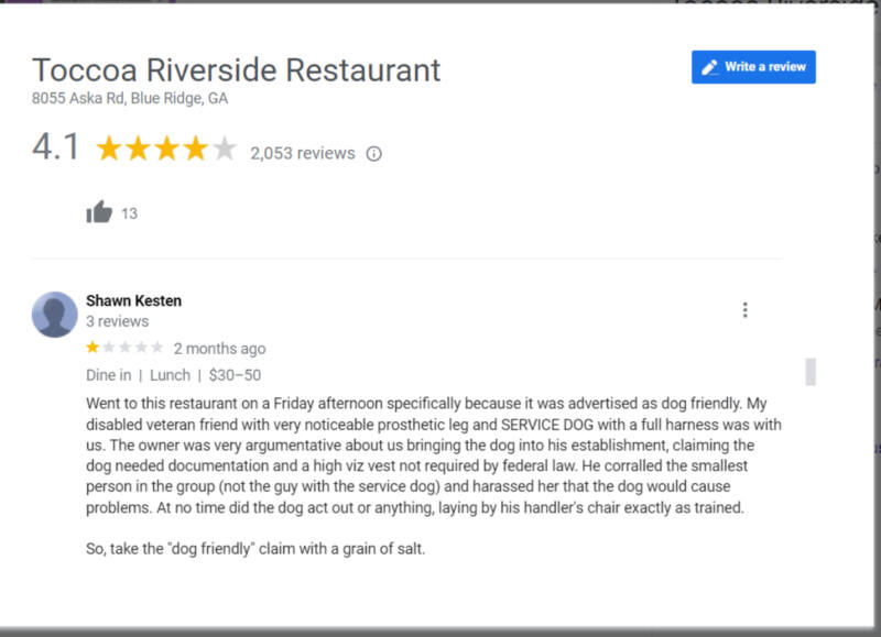 Toccoa Restaurant Review screengrab