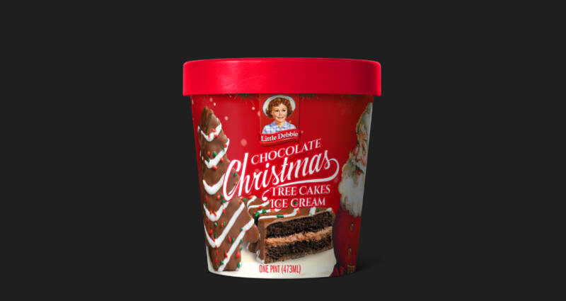 Hudsonville's Little Debbie chocolate Christmas ice cream