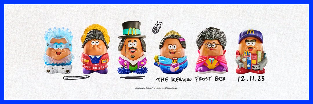All 6 new McNugget Buddies coming to McDonald's as part of the Kerwin Frost Adult Happy Meal