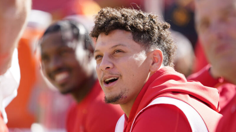 Chiefs quarterback Patrick Mahomes before game in Kansas City in 2023