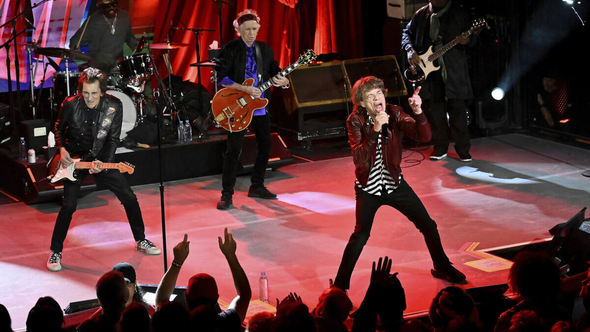 The Rolling Stones perform on stage