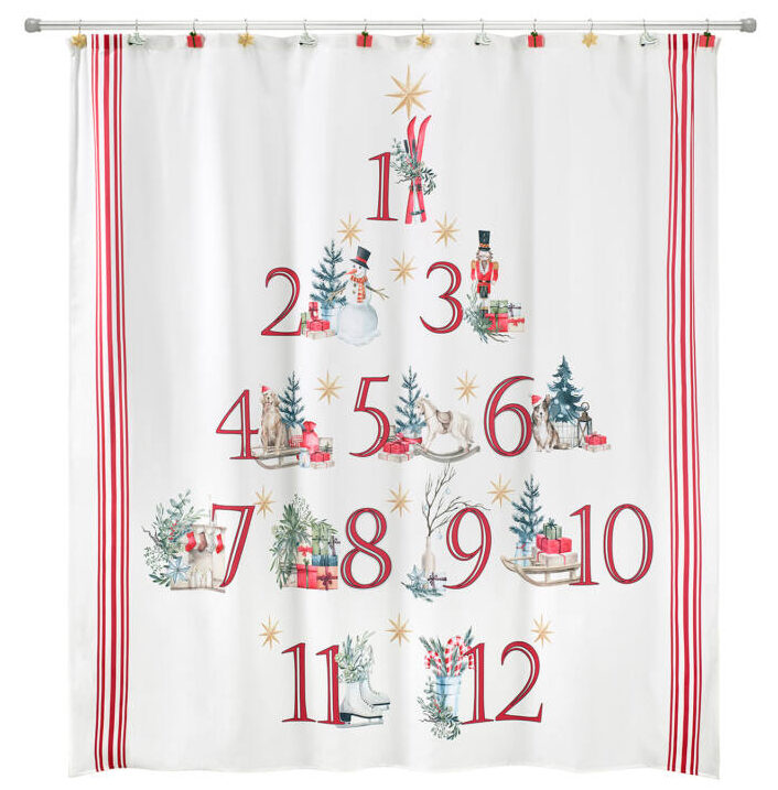 Avanti Holiday Countdown Shower Curtain