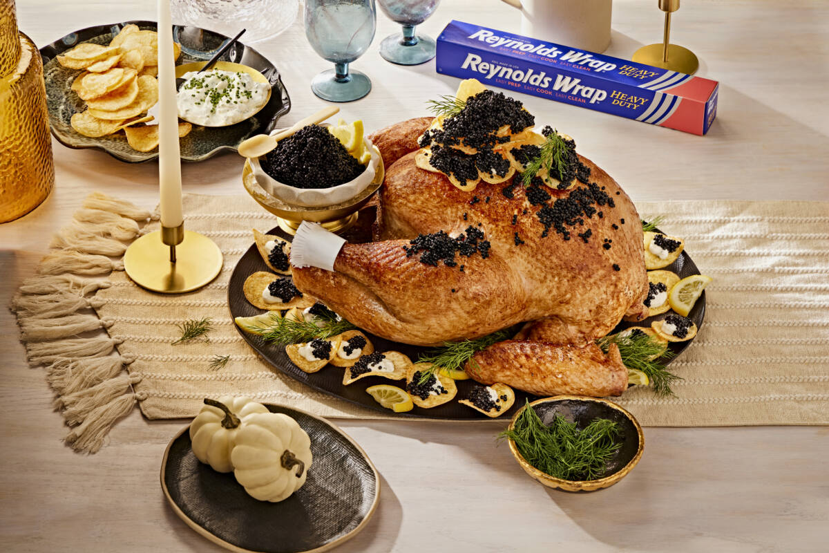 turkey topped with caviar