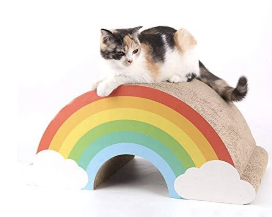 Suck UK Cat Scratch Rainbow Cat Scratchers for Indoor Cats Scratching Post