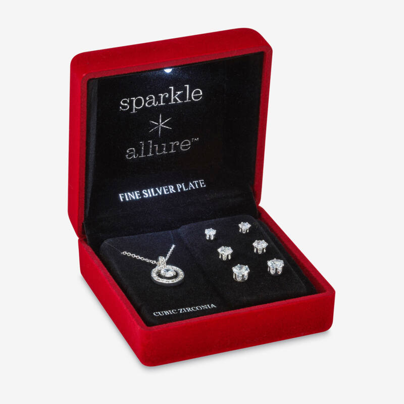 Sparkle Allure Light Up Box 4-pc. Cubic Zirconia Jewelry Set 