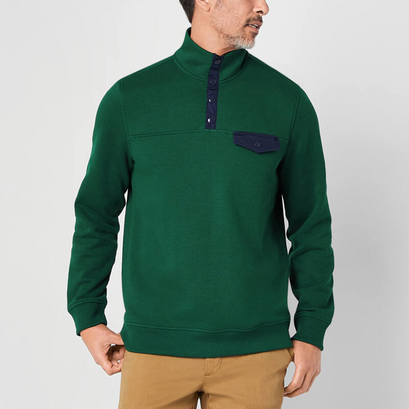 St. John’s Bay Fleece Men’s Mock Neck Long Sleeve Sweatshirt