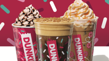 Three of Dunkin's holiday 2023 coffees