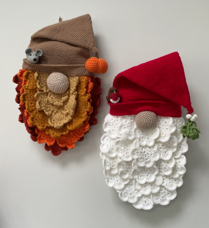 Crochet Christmas, festive, gonk, gnome, wreath pattern