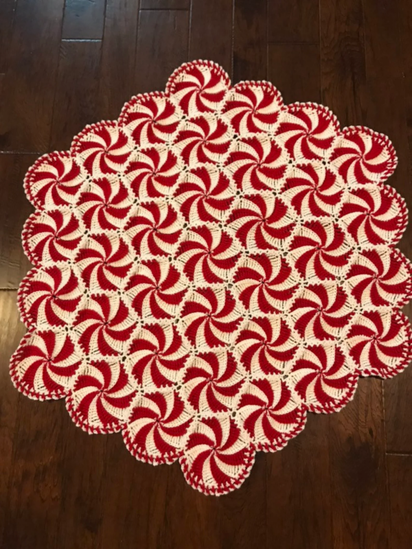 Peppermint crochet throw blanket