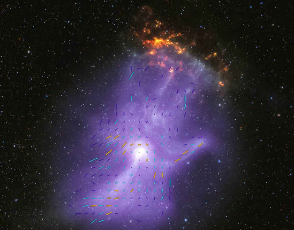 Pulsar MSH 15-52, with bright X-ray 'jet' directed from pulsar to 'wrist'