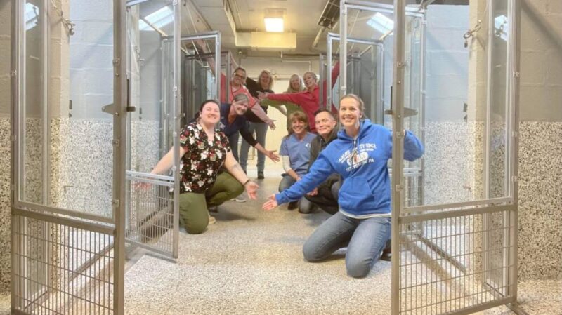 Adams County SPCA shelter employees show empty kennels after all animals were adopted