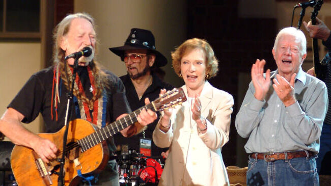 Willie Nelson, Rosalynn Carter and former president Jimmy Carter