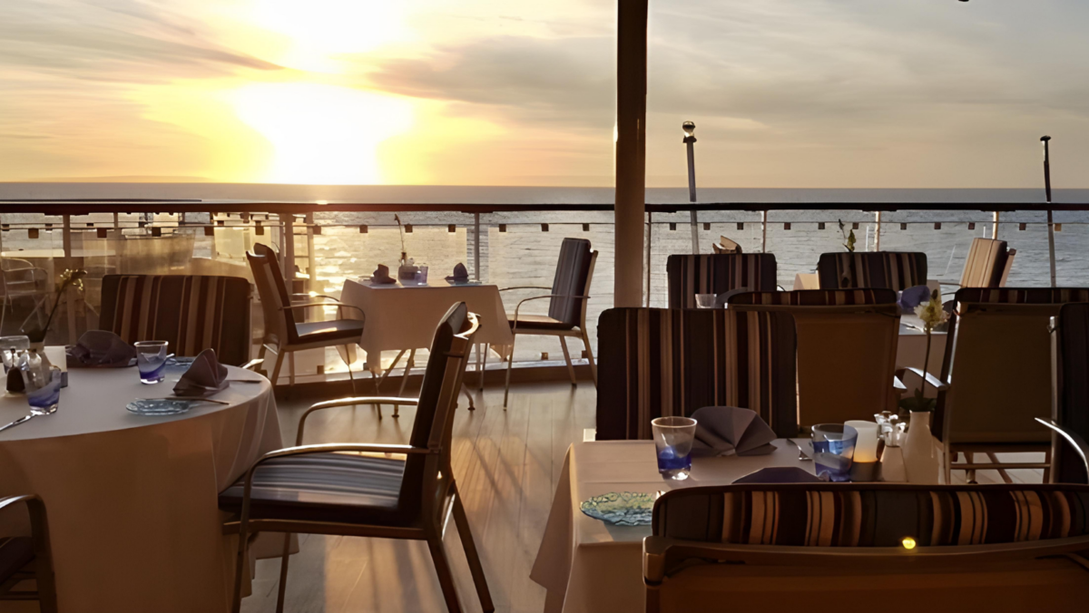 aft restaurant aboard the villa vie cruise ship