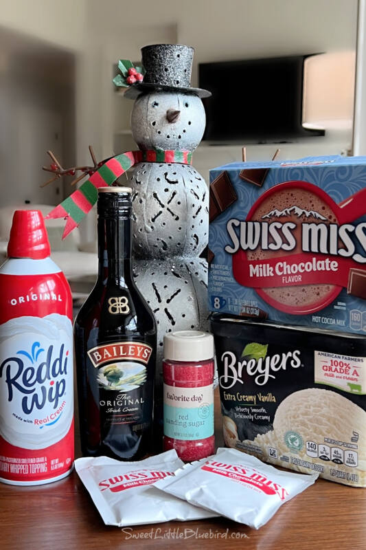 Dirty Snowman hot chocolate ingredients