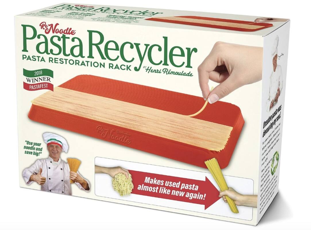 product packaging showing pasta on a red tray