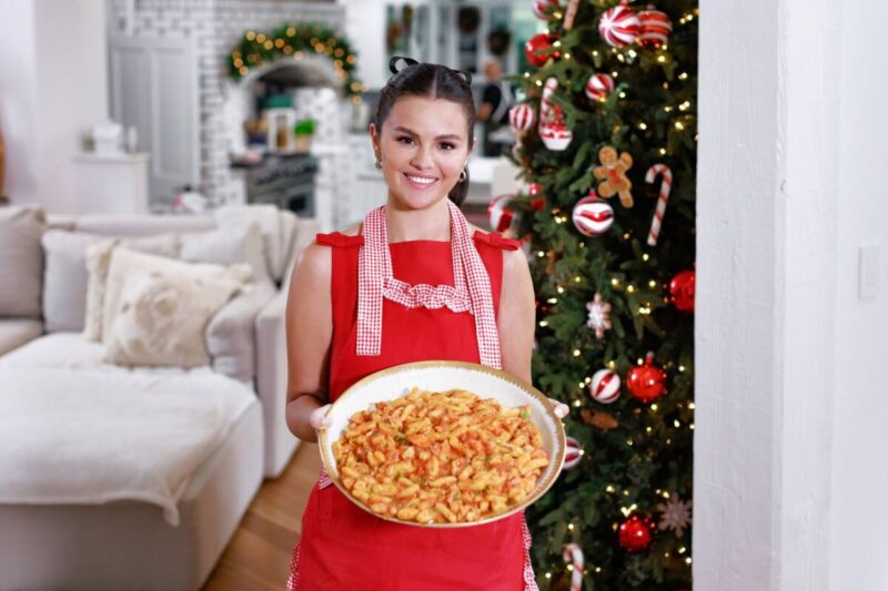 Host Selena Gomez and the Cavatelli with Spicy Lobster Sauce, as seen on Selena + Chef: Home for the Holidays