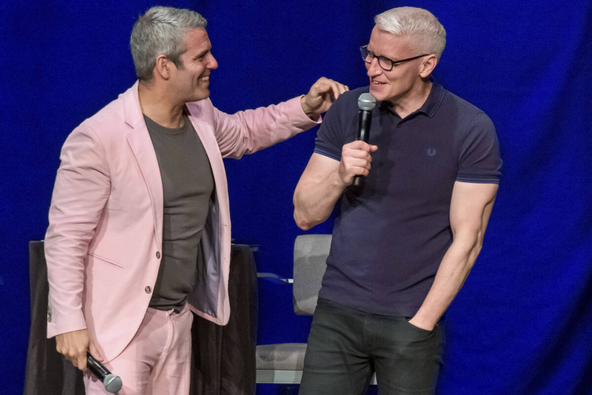 Andy Cohen, left, and Anderson Cooper