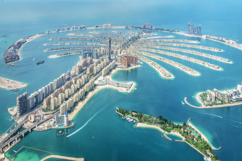 An aerial view of Dubai 